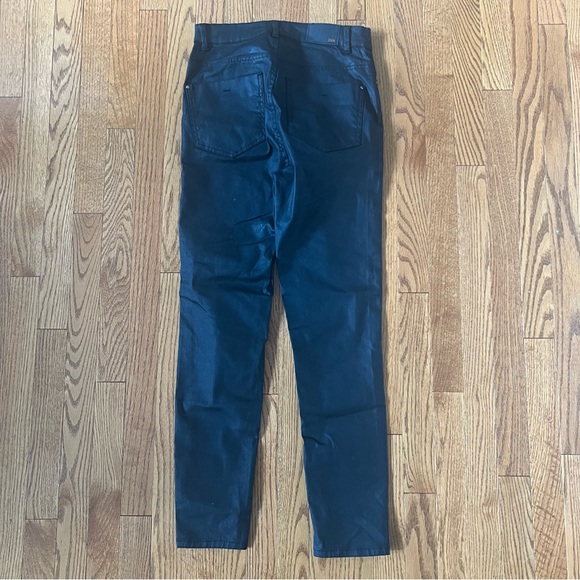 Black Zara Wax Coated Jeans. - Picture 5 of 6